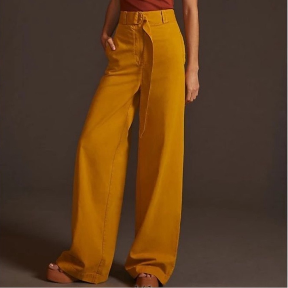 Anthropologie Mustard Wide Leg Pants